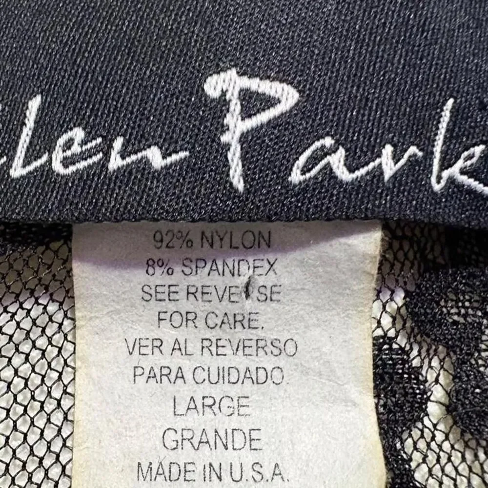 Ellen Parker Black Floral Lace Tie-Front Cardigan